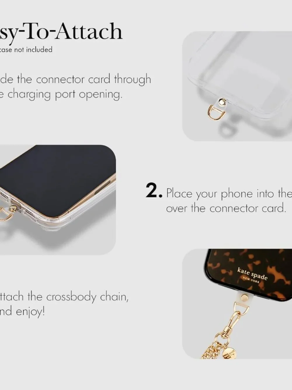 NWT Kate Spade Gold Crossbody Cell Phone Chain